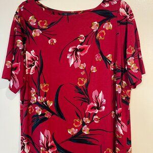 M&S Collection Red Flower Shirt